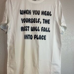 White Graphic T-Shirt with Inspirational Quote